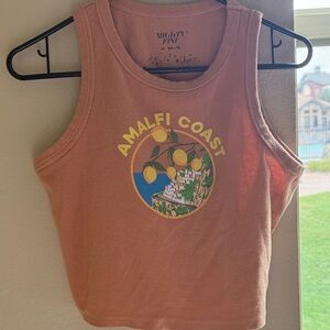 Mighty Fine Peach Amalfi Coast Graphic Tank